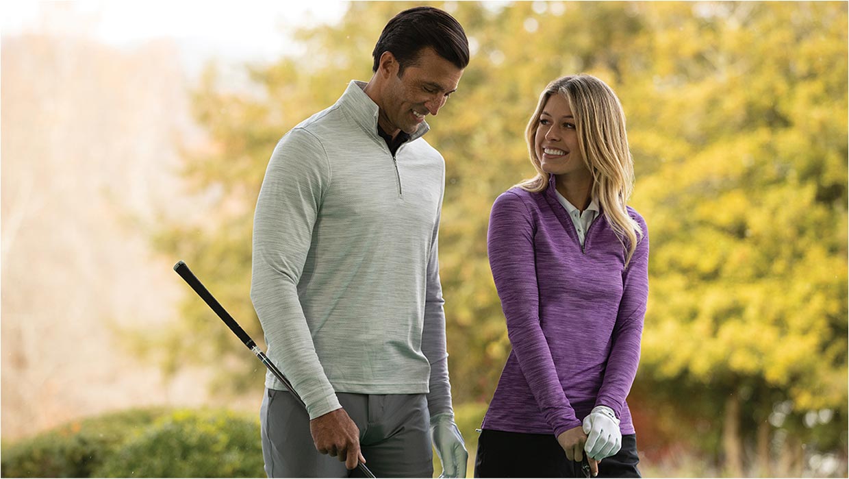 couple with greg norman clothes
